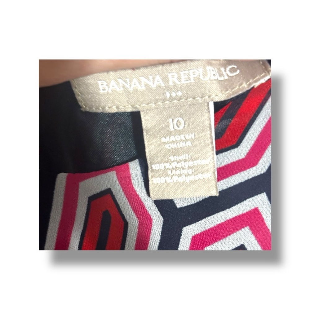 Banana Republic Red/White/Black Geometric Pattern Cutout Sleeveless Maxi Dress - Picture 9 of 16